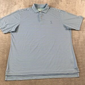 FG Tech Polo Shirt  Alotian Golf CLub Mens XL Blue Striped USA Performance Light